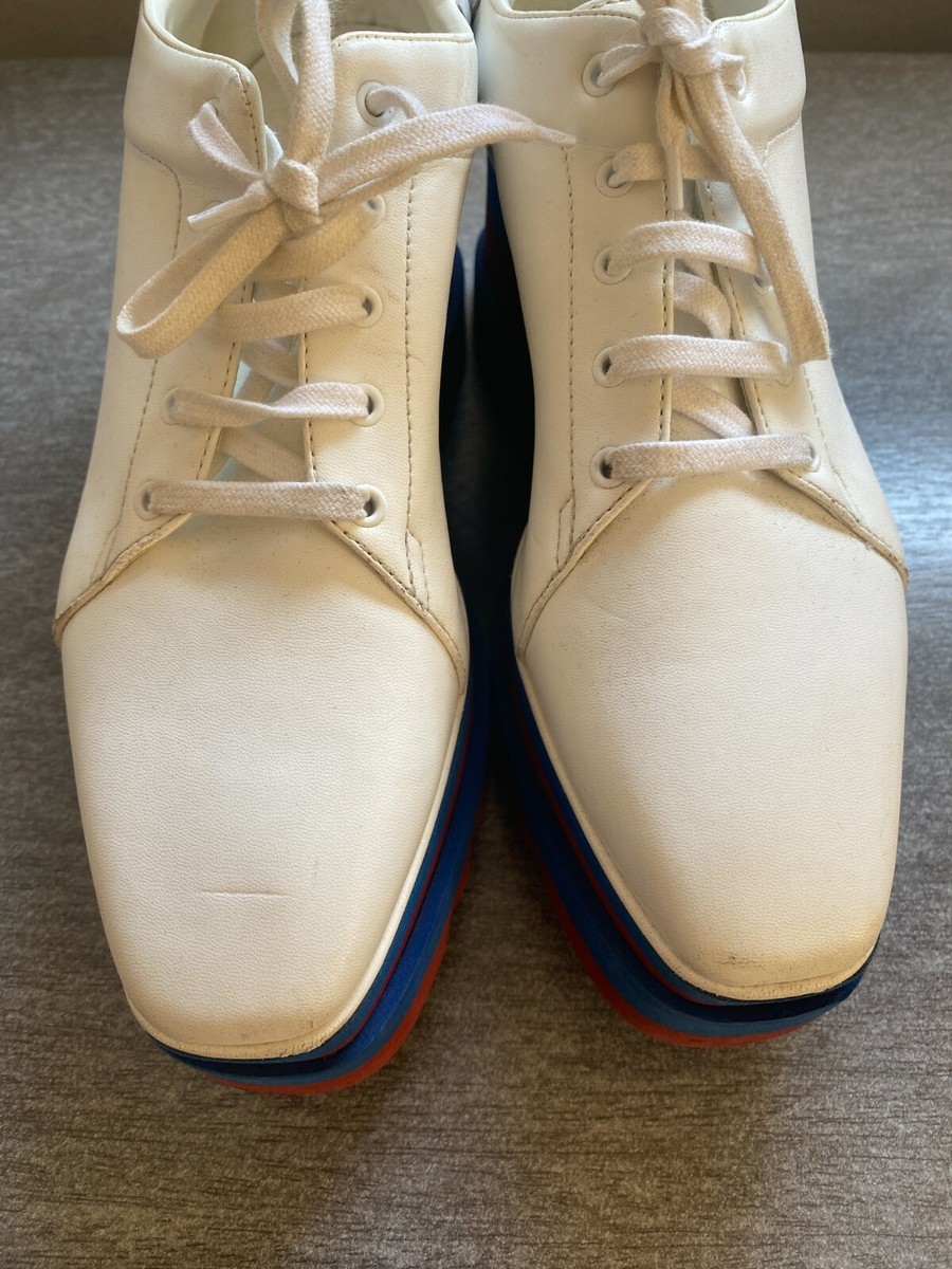 Stella McCartney Elyse Platforms in White with Red/Blue Sole