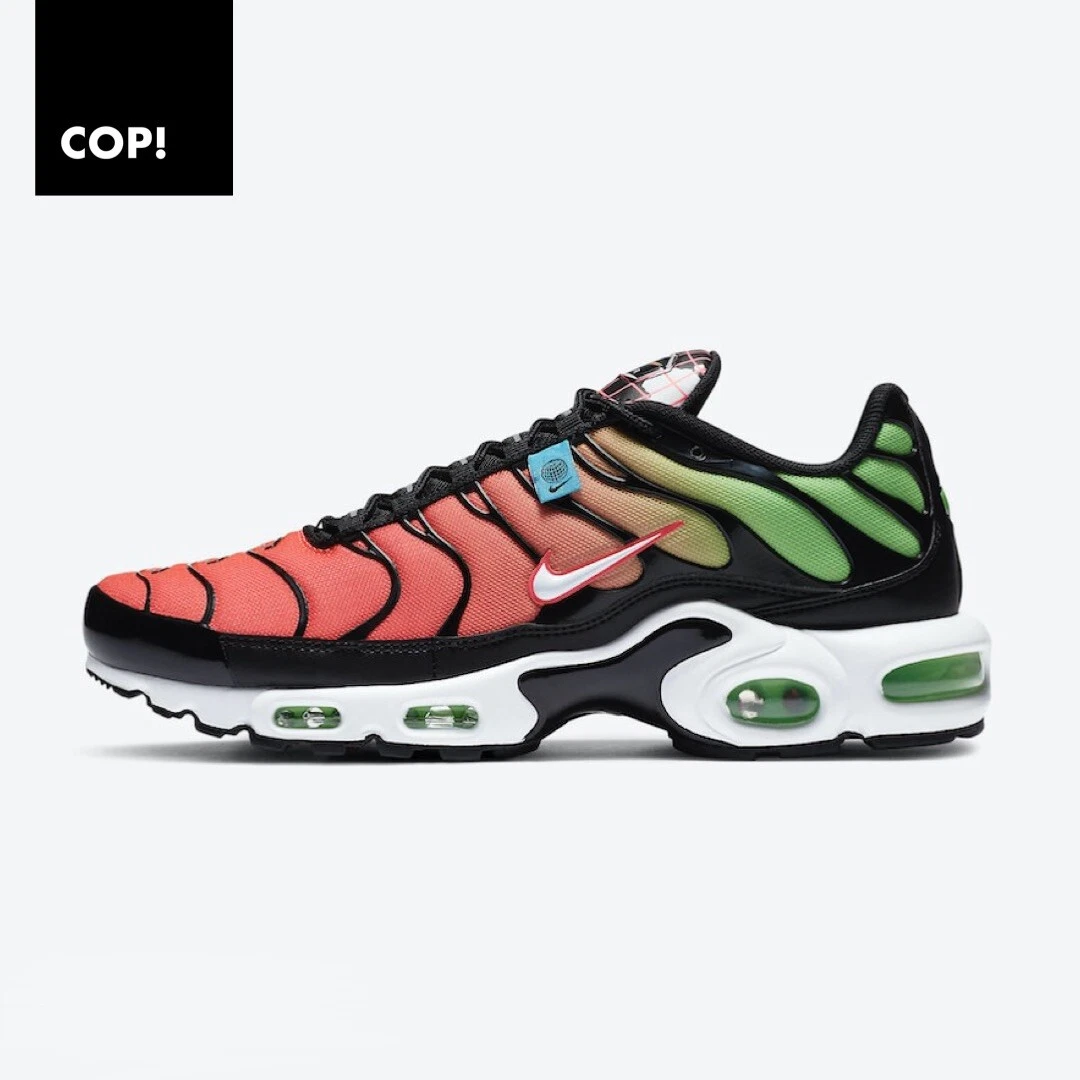 Nike Tn Air Max Plus WW 10.5 Green Strike Red Black Worldwide Tuned 1 BNIB | eBay