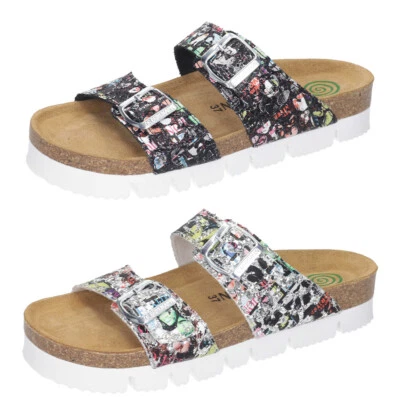Dr. Brinkmann 700019 Pantolette Sandale Lederfussbett Glitzer/Schnallen Gr.36-42 - Bild 1 von 3