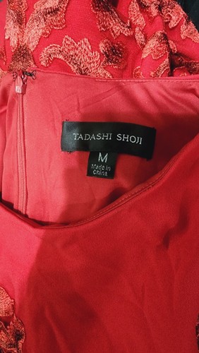 Tadashi Shojisize M appliqué-detail long-sleeve red dress - Picture 7 of 9