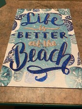 Life is better at the beach Beach Summer Wall Plaque D cor Glitter Sign