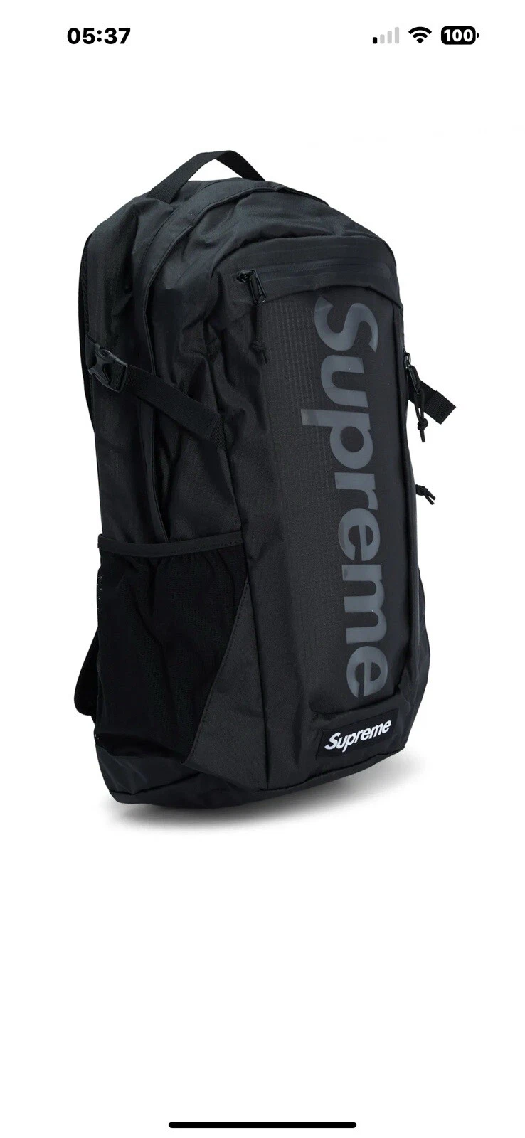 Sac à dos Supreme Cordura SS21 noir sur noir flambant neuf dans son sac
