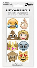 iDecoz Emoji Reusable Vinyl Decal Stickers for Cell Phones, Laptops, Bottles