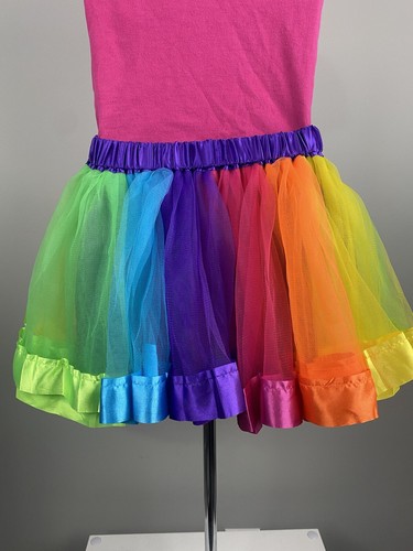 Kids Girls Baby Lined Tutu Skirt Rainbow Skirts Tulle Dress Up Party One Size - Picture 5 of 14