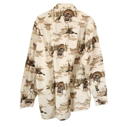 RedHead Men's XL Flannel Button Down Shirt Turkey Novelty Print Hunting - Picture 3 of 15