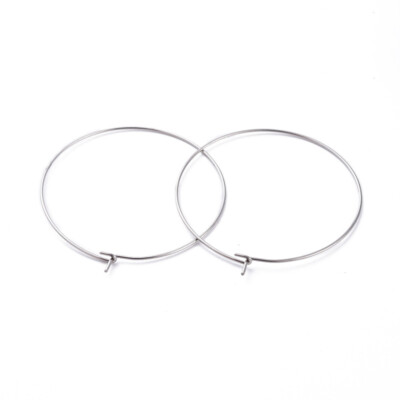 Grade 316 Stainless Steel Hoop Earrings 40mm Platinum Pack of - Main Image