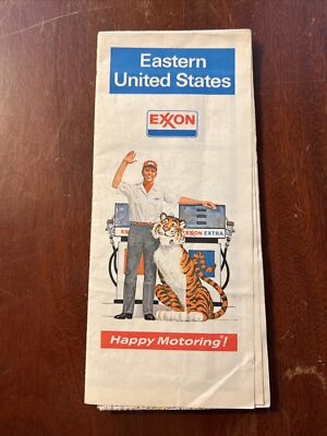 Vintage 1973 Eastern United States Exxon Road Map
