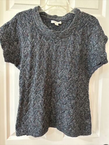 Coldwater Creek Damen XS Kurzarm Pullover Oberteil blau bunt gebraucht, in einwandfreiem Zustand