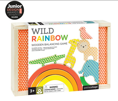 NEW! Petit Collage Wild Rainbow Wooden Balancing Game - Sustainably Made Award
