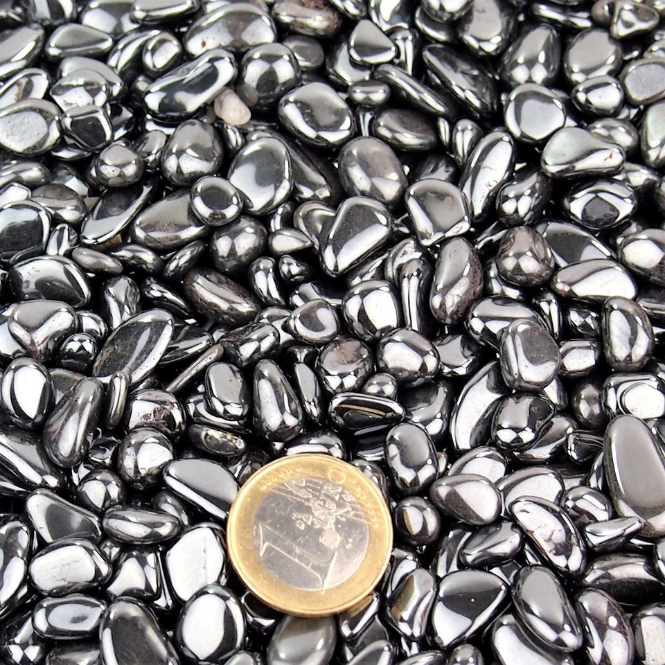 schöne kleine Hämatit Blutstein Trommelsteine Heilsteine 8 - 12 mm AA-Qualität p - Bild 3 von 3