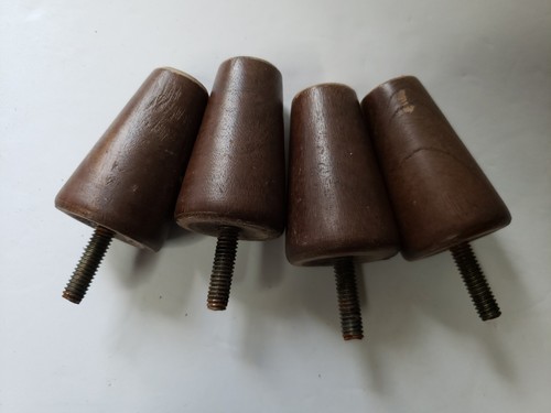 VTG SET OF 4 MID CENTURY MODERN TAPERED WOODEN 2.5” REPLACEMENT LEGS - Picture 2 of 4