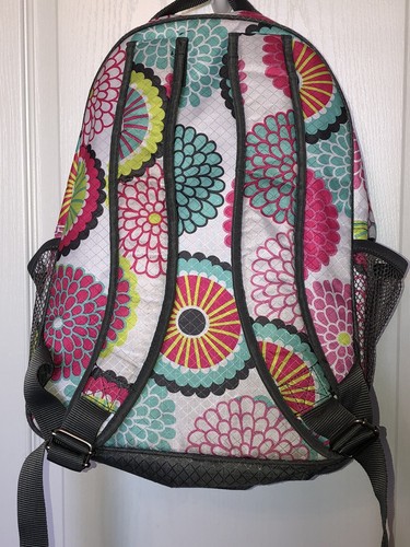 Thirty One Girls Backpack Pink Teal Floral Print - Picture 3 of 10