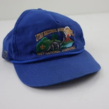Vtg 90s Boy Scouts National Parks Council BSA Rope Cord Snapback Hat Cap Mens