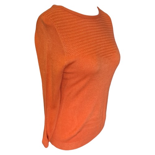 BHS Damen-Langarmtop Größe UK 12 Petite Orange. Kleines Loch siehe Bilder - Bild 2 von 7