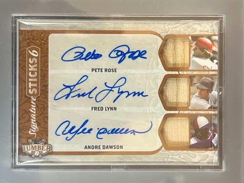2022 Leaf Lumber 6 Signature Pete Rose Andre Dawson Jim Rice Tony Perez PSA 8 - Picture 3 of 4