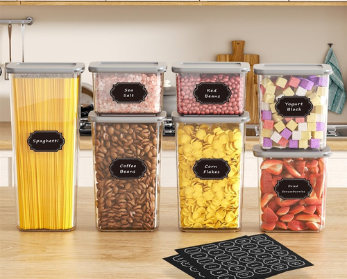 Airtight Food Storage Containers with Lids 7Pcs Organization Canisters Kitchen B