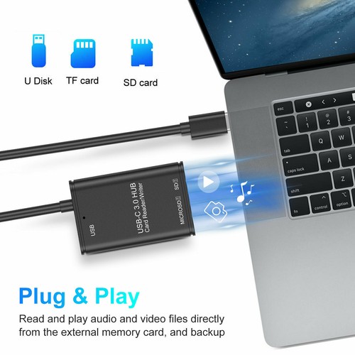 Portable USB 3.0 Type C To SD/TF Card Reader Adapter USB C 3 in 1 Hub Converter - Picture 12 of 12