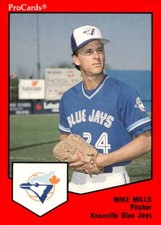 1989 ProCards Knoxville Blue Jays MIKE MILLS RC BLUE JAYS REDS PADRES