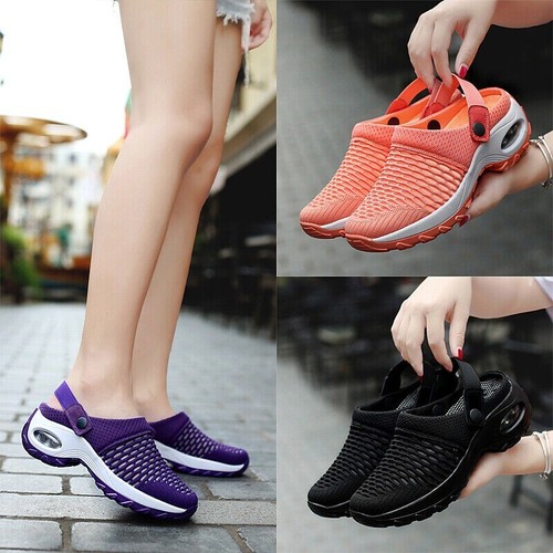 Scarpe da passeggio donna Mules sneakers slip on donna rete traspiranti zoccoli estivi - Foto 3 di 60