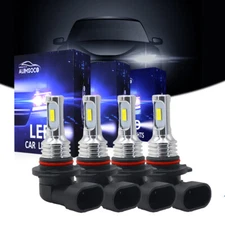 9005 9006 HB3 HB4 LED Headight Kit Combo Bulbs 10000K Super White High Low Beam