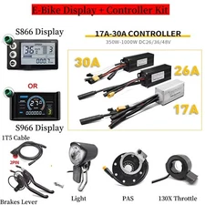 E-Bike 36/48V 17A-30A Controller with Colorful LCD Display&Light Brake PAS Kits