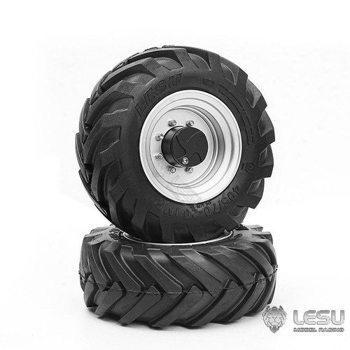 Metal Wheel Hub Rubber Tire for 6MDX LESU AOUE MCL8 1/14 RC Hydraulic Dump Truck - Picture 3 of 12