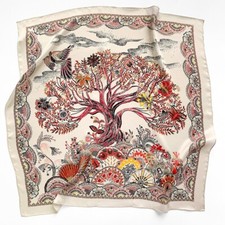 100 Silk Mulberry 27" Square Scarf Women Neckerchief Wrap Turban Colorful Tree
