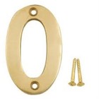 Polished Brass effect Metal House number 0, (H)75mm (W)48mm (B&Q) Free UK P&P