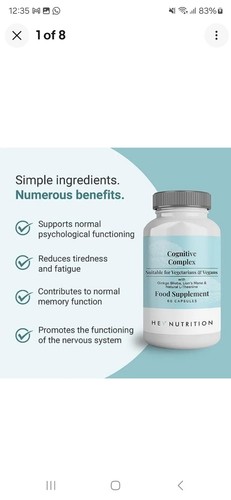 🆕️COGNITIVE COMPLEX Hey nutrition, FOOD SUPPLEMENT CAPSULES (RRP ) - Picture 2 of 8