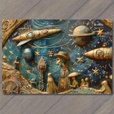 Art Print Alien God Civilization Religious Deity Ceremony Sacred Ritual Spaceshi