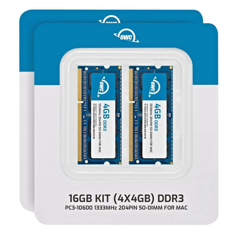 OWC 16GB (4x4GB) PC3-10600 Memory RAM Upgrade for iMac, Mac mini, MacBook Pro - Image 2 of 4