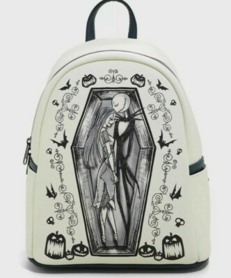 Loungefly Cream Jack & Sally Coffin Mini Backpack Loungefly The Nightmare Before Christmas Jack & Sally Coffin  main image 4
