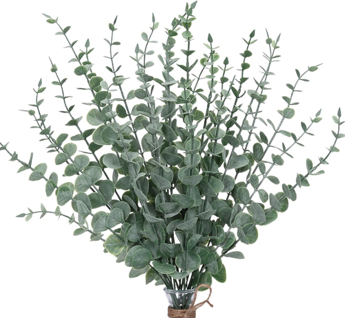 24Pcs Eucalyptus Stems Artificial Eucalyptus Leaves Fake Greenery Branches Fake