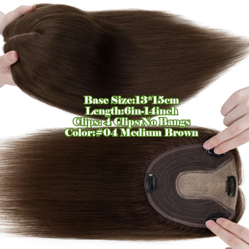 100% Echthaar Topper Toupet Extensions Clip In Remy Human Hair Toupee Haarteil l - Bild 69 von 84