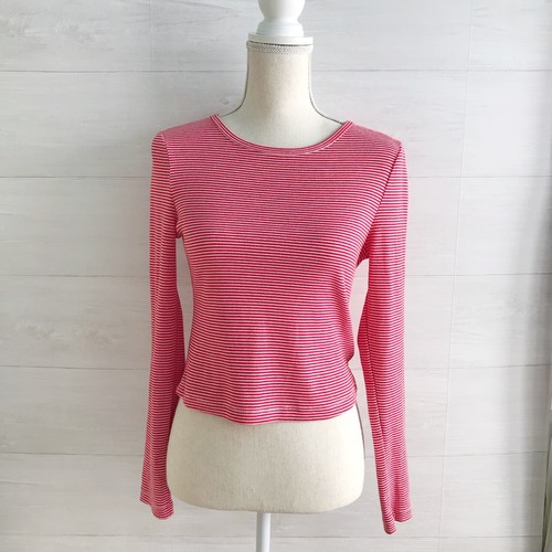 *flaw NWT Jack by BB Dakota - Poppy Red striped Lolo cropped top, M - Picture 1 of 8