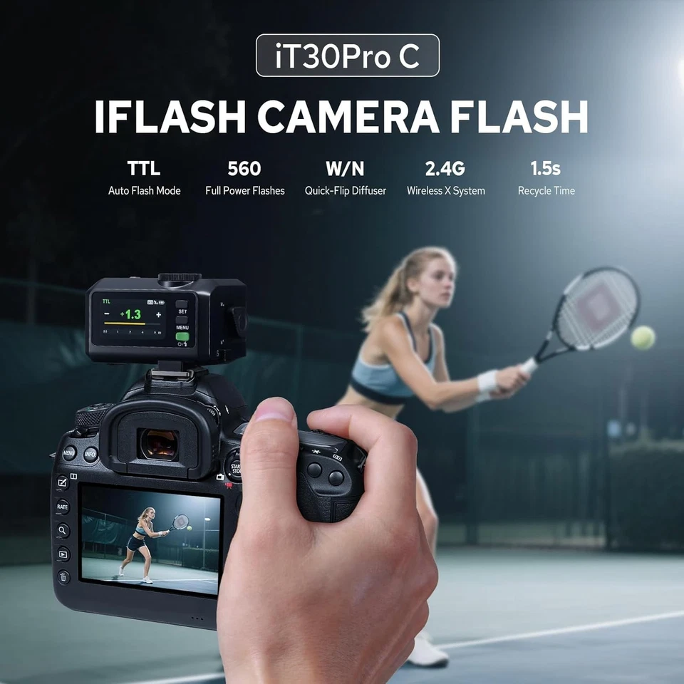 Portable Pocket Flash for Canon - 2.4G Wireless, 1/8000s Sync Speed, Lightweight - Image 4 of 4