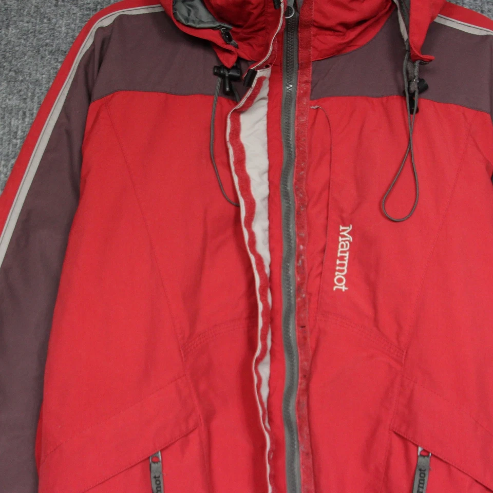 Marmot Red Waterproof Hooded Jacket Mens Size M Outdoor Coat Lined - Image 4 of 4