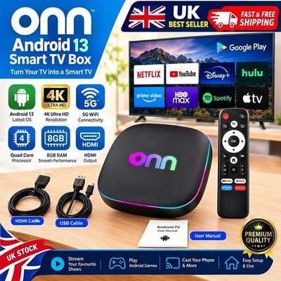4K Android 13 Smart TV Box 4K Quad Core Set-Top Box 5G Konnektivität 8GB RAM