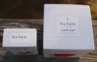 TEA FORTE Accessory Collection Ruby Red CAFE CUP & TEA TRAY SET Mint In Box NR — photo 3