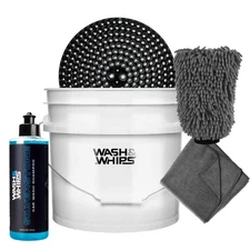 WASH & WHIPS Car Wash Kit - 3-Gallon Bucket with Particle Interceptor Trap, Sham