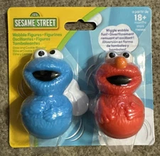 ELMO & Cookie Monster Seasame Street Wiggle & Wobbles Figures Weighted Toys