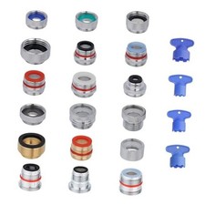 18 Pieces Faucet Adapter Kit, Brass Aerator Adapter Set for Faucet Tap with