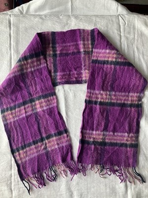 Suantrai of Ireland Vintage Filzschal 90% Wolle 10% Kaschmir rosa lila arty