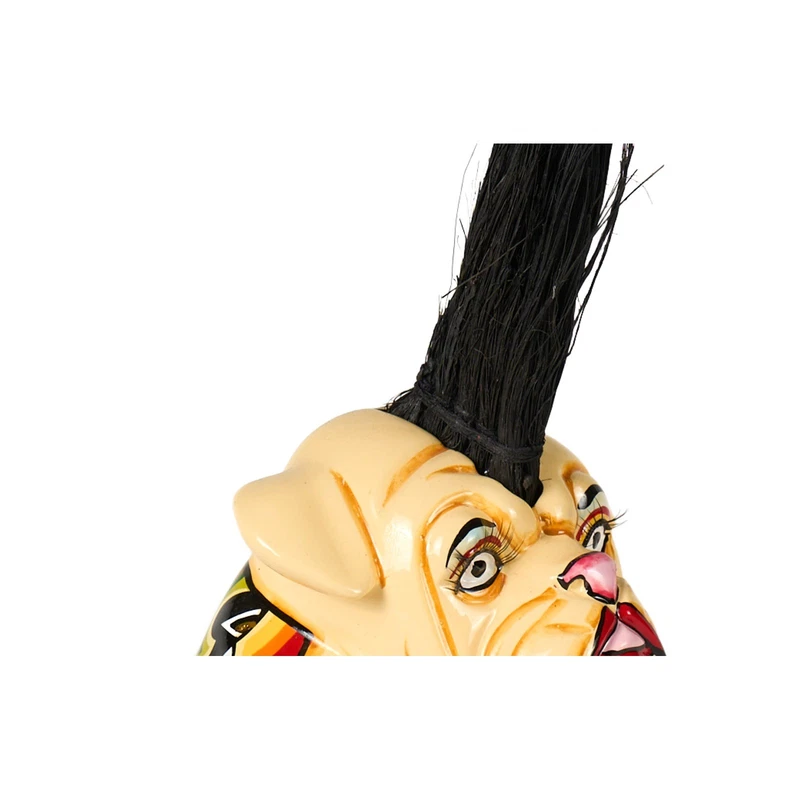 CARLINO Cane Statua Scultura Tom's Drag 4032 Carl S 28 cm Pop Art Cresta Punk, fotografia 7 di 9
