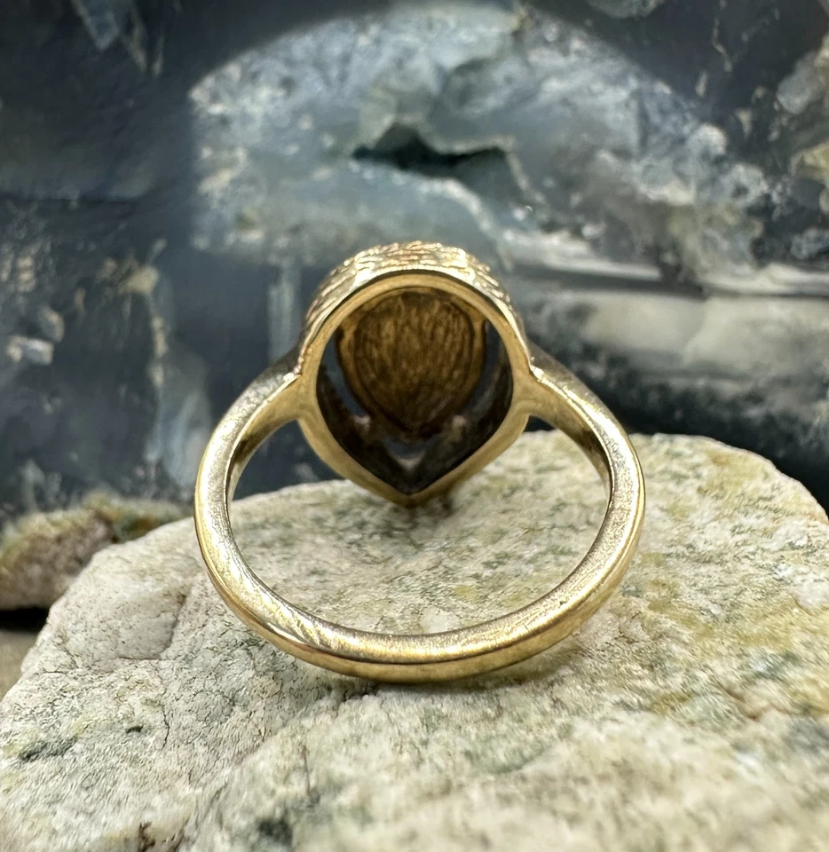 10K Yellow Gold Vintage Ladies Men's Signet Initial "S" Ring Size 5.5 - Image 4 of 4