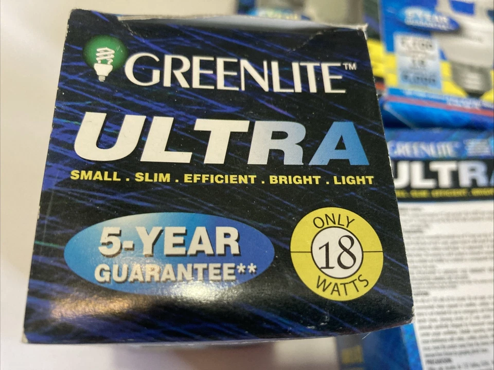 GREENLITE 75W Salida de Luz Bombillas Espiral Blancas 1100 Lúmenes 18W 6000 Hrs, Lote 15 Foto 4 de 4