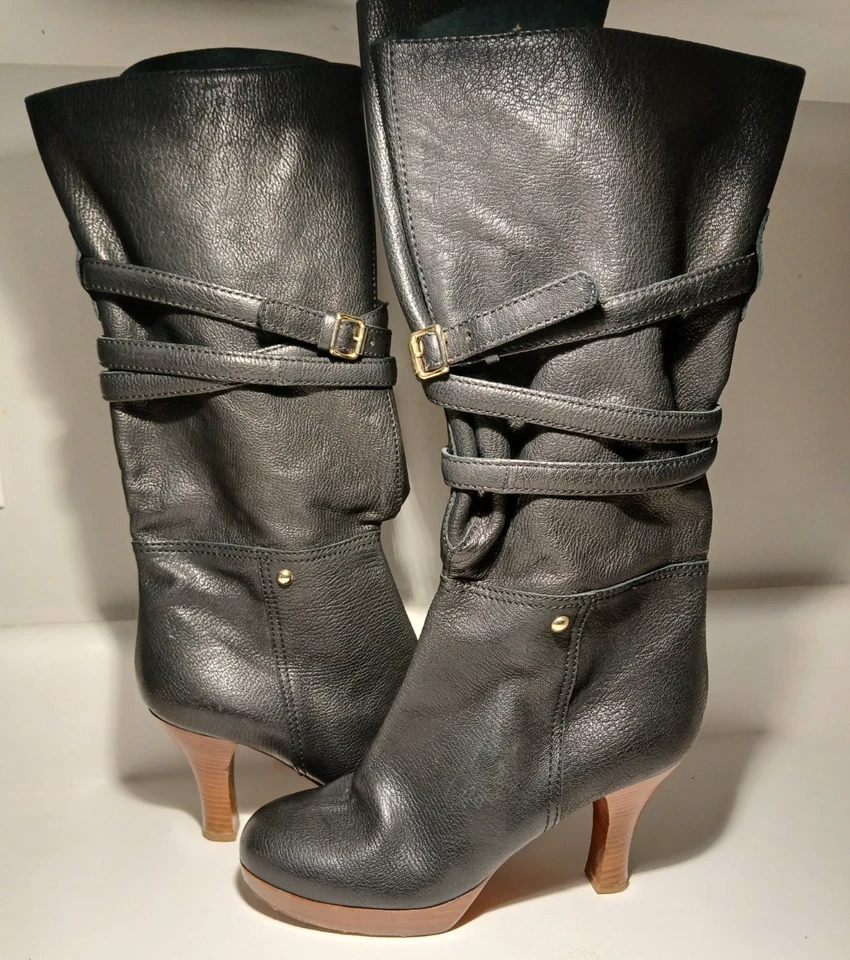 Bota negra para mujer 7 For All Mankind Vero Cuoio (cuero) hecha en Italia talla 39 Foto 4 de 4