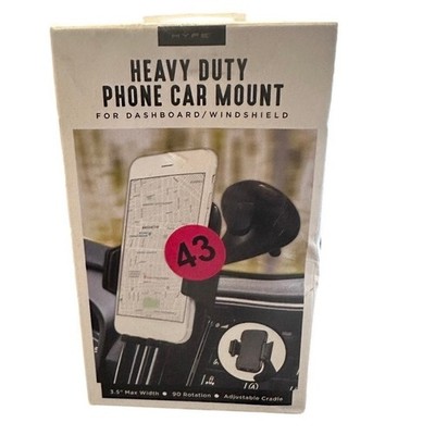 Hype Heavy Duty Phone Car Mount Dashboard Windshield Adjustable Cradle Black