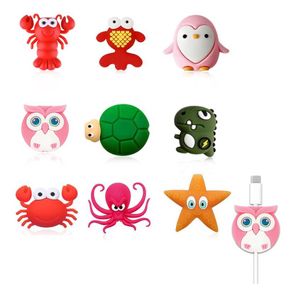 Cable Connector Protector 9 Pack Animal Phone Data Cable Protector Charging Cabl