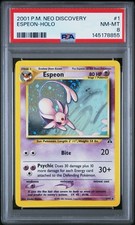 2001 POKEMON NEO DISCOVERY #1 ESPEON-HOLO PSA 8 🌀🌀🌀